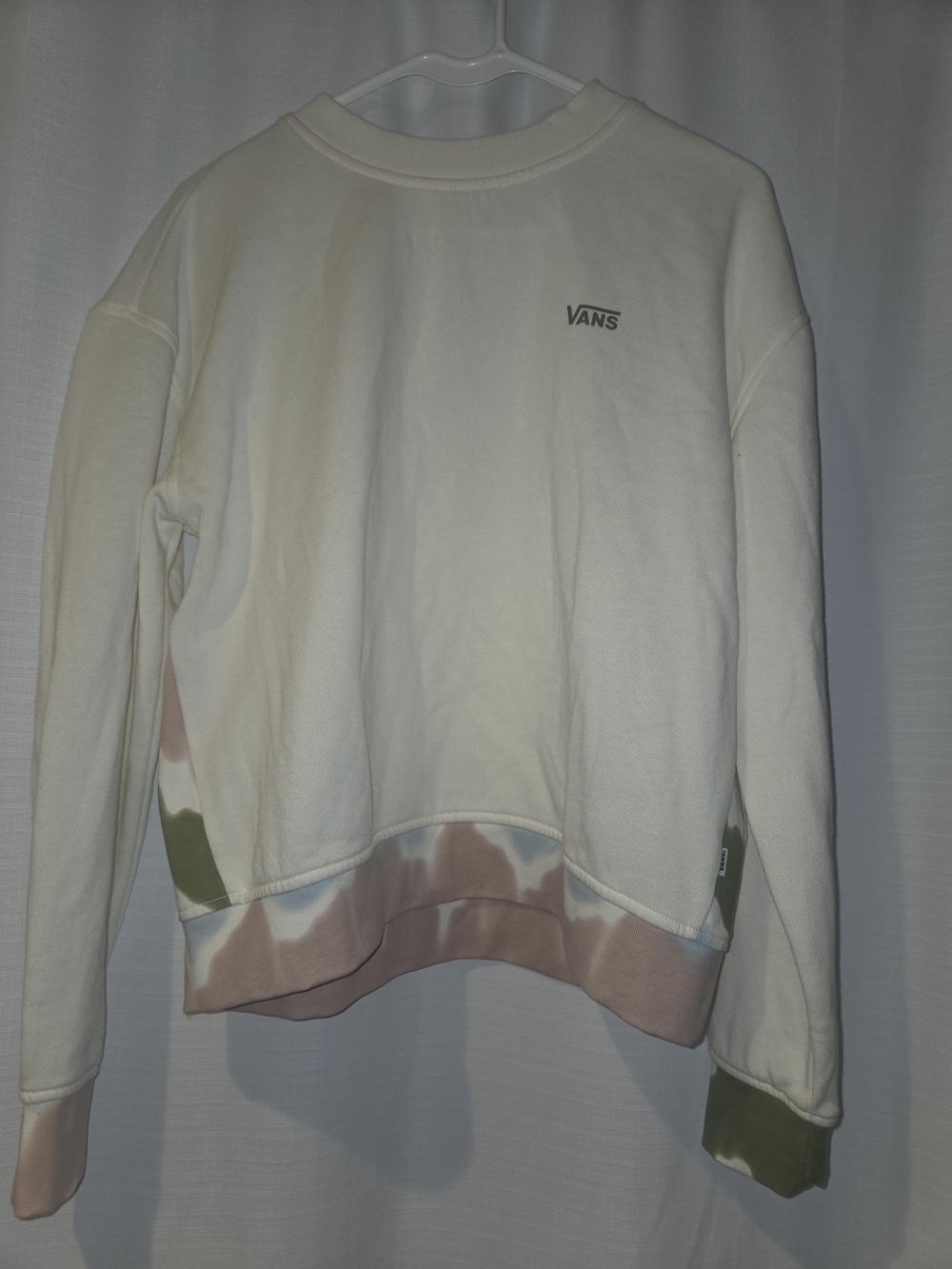 Vans Cream Tie-Dye Hem Crewneck Sweatshirt